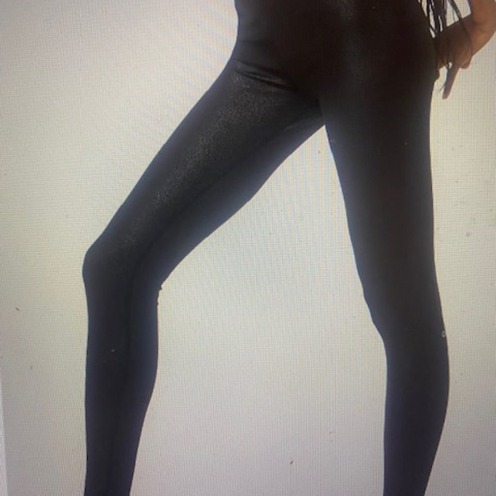 Faux Leather Airbrush High-Waist Legging - Black Black / XS